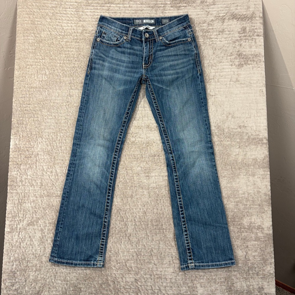 BKE Aiden Bootcut Jeans Women's 27S Medium Wash‎ Distressed Denim